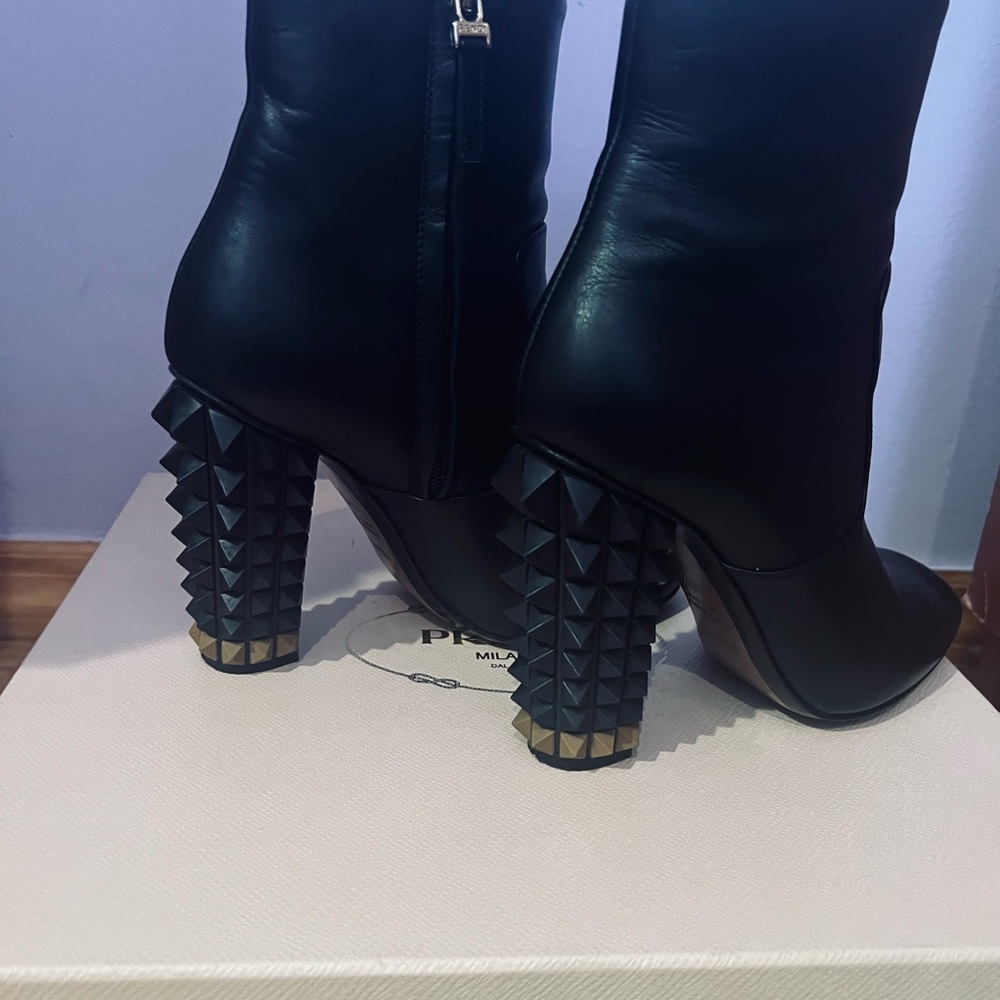 Black Studded Heel Women's Boots